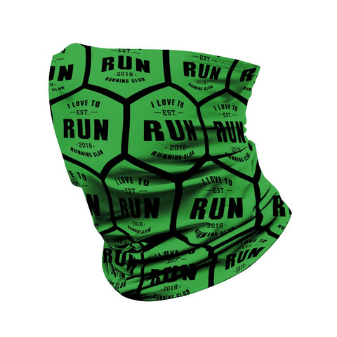 Image of I Love to Run Neck Gaiter (Green)